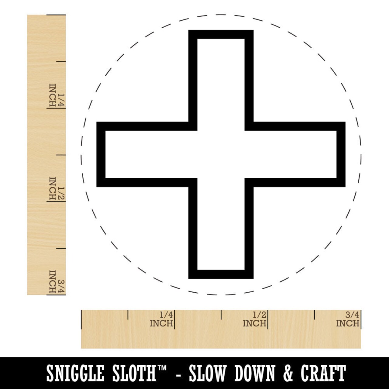 Plus Sign Outline Rubber Stamp for Stamping Crafting Planners